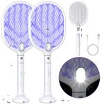 PALONE Bug Zapper Racket,Fly Swatter with Light, Detachable Dual Modes Fly Zapper for Indoor Outdoor (2 Pack)