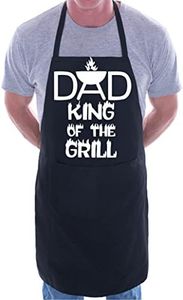 Dad King Of The Grill Funny BBQ Cooking Novelty Apron Black