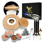 Whiskey Smoker Gifts for Him - Cocktail Smoker Kit with Torch - Old Fashioned Drink Smoker Infuser Kit with Whiskey Stones Whiskey Gifts for Men Dad Husband - No Butane