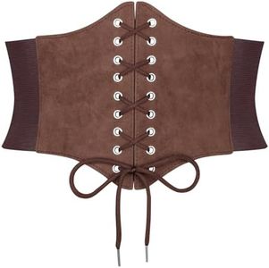 JASGOOD Women’s Elastic Costume Waist Belt Lace-up Tied Waspie Corset Belts for Women