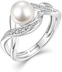 JO WISDOM Women Pearl Ring,925 Ster