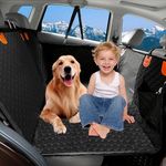 Meowant Dog Car Seat Cover, Back Seat Extender for Dogs Waterproof Foldable, Dog Hammock for Car Back Seats with Hard Bottom, Nonslip Pet Car Seat Cover For Trucks SUV, Travel Camping, Black&Orange