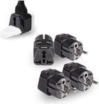 European Adapter Plug, OREI Travel Adaptor for Europe Schuko Countries 2 in 1, for Germany France Iceland Netherlands Russa Greece Spain - Safe Grounded Connection - Universal Socket - 4 Pack