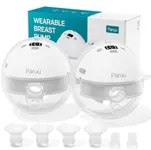 Paruu Hands Free Breast Pump P16, Wearable Breast Pump Electirc Portable with 4 Modes & 12 Levels, Max 309mmHg Strong Suction 19/21/24mm Flange Inserts Wearable Breastfeeding Pump, 2 Pack