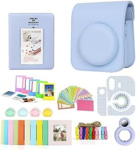 8 in 1 Gift Bundle for Instax Mini 12 Camera- Case, Album and Other Accersories for Polaroid Film and Photos (Pastel Blue)