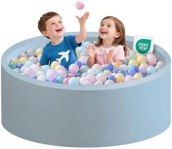 Zedachica Ball Pit for Toddlers 47.24''x15.75'' Baby Ball Pit Soft Foam Ball Pits Round Lagre Kids Ball Pits Indoor Kids Play Ball Pool Ideal Gift for Children (Lightblue, NO Balls)