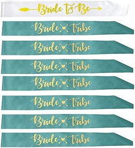 Hen Party Sash, 8 Pcs Bride Tribe Bridesmaids Sashes Bachelorette Sashes for Bridal Shower, Team Bride Sashes Bride to Be Hen Party Sash,Bachelorette Party, Wedding Party (Green)