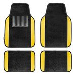 FH Group Universal Fit Premium Carpet Automotive Floor Mats Fits Most Cars, SUVs, and Trucks with Driver Heel Pad, Full Set Yellow