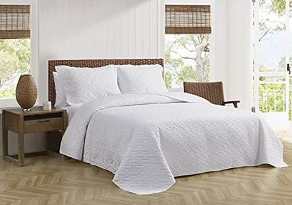 Tommy Bahama - King Quilt Set, Soft Bedding with Matching Shams, Cozy Bedspread, Home Decor for All Seasons (Chevron White, King)