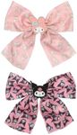 My Melody & Kuromi 2-Piece Hair Clip Bows Set