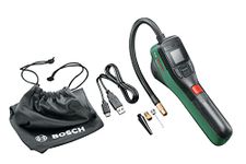 Bosch Easy Pump Cordless Bike Tyre Inflator/Air Pump/Mini Compressor (3.0 Ah Battery, 3.6 Volt, Autostop Function, 150 PSI, 10.3 bar, LED, Rechargeable via USB-C Cable, in Carton Box)