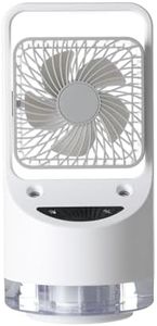 Desk Spray Fan, Cooling Mist Fan with 3 Speeds and 120° Oscillation for Home and Office, 350mL Water Tank White