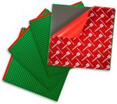 Creative QT MakerBase, Green, 4 Pack, 10”x10” Peel-and-Stick Toy Building Blocks Stackable Baseplates, Bases for Play Tables, Walls, and More, Compatible with All Major Brick Brands