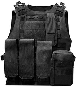 HYCOPROT Tactical Vest, 1000D Oxford Adjustable Military Airsoft Vest, for Special Mission, Outdoor Adventure Paintball, Military Training (Black)