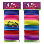 AwEx Strong Colourful Hair Ties,72 PCS,4 mm Regular Loop Hair Bands,No Metal Elastics,No Pull,No Damage Ponytail Holder