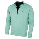 Calvin Klein Mens 1/2 Zip CK Golf Sweater - Sage - S