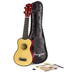 Martin Smith UK-212-A Soprano Ukulele with Ukulele Bag & Chord Book, Natural