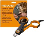 Fiskars Pet Small Pet Nail Clippers, Cat and Dog Nail Clippers, Precision Stainless Steel Blades & SoftGrip Handle, 4.25”, Orange/Black