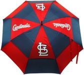 Team Golf MLB St Louis Cardinals Golf Umbrella 62" Golf Umbrella with Protective Sheath, Double Canopy Wind Protection Design, Auto Open Button