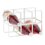 INDIAN DECOR 28578 Metal Free-Standing Wine Rack Storage Organizer for Kitchen Countertops, Pantry, Fridge - Stores Wine, Beer, Pop/Soda, Water Bottles - 2 Levels, Holds 6 Bottles - Matte White