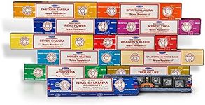 Satya Nag Champa Superhit Eastern Tantra Spiritual Aura Reiki Power Mystic Yoga Seven Chakra Dragon's Blood Money Matrix Californian White Sage Ayurveda Tree of Life Incense Sticks 15gms x 12 Packs