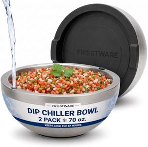 Frostware Dip Chiller Bowls with Lids, 2 Pack, 70 oz Large Serving Bowls