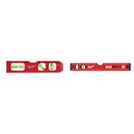 Milwaukee 4932459097 932459097 Billet Torpedo Level, Red/Black & 4932459090 40 cm/16-Inch Redstick Slim Level - Red/Black