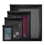 4 Pack Faraday Bags, Faraday Cages Emp Proof Bag for Anti-Theft Anti-Tracking, Fireproof & Waterproof Faraday Key Fob Protector for Laptops & Tablets & Phones RFID Signal Blocker Bag, Black