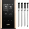 Sync Gold Wireless WiFi Meat Thermometer, 4 Slim Probes, 6 Sensors, 10x Stronger Signal, ±0.5℉ Accuracy, Smart Base Direct Setup, Reliable Reading Through Kamado Grill, BBQ, Oven, Smoker, Air Fryer