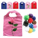 Oytra Set of 6 Nylon Rose Theme Bags Reusable Foldable and Eco Friendly Shopping Grocery Bag