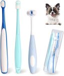 MISSELF Ultra Soft Nano Dog Toothbrush Kit for Small Breed, Silicone 360 Pet Tooth Brushes for Dogs Cat,Canine Dental Care Set of 3 Different Shapes