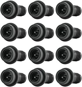 WOTOR Wine Stoppers Vacuum, Wine Saver, Wine Pump Vacuum Stoppers, Wine Preserver, Reusable Bottle Sealer Keeps Wine Fresh (Black, 12 Pieces)