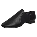Black Slip-on Jazz Shoes Elastic Le