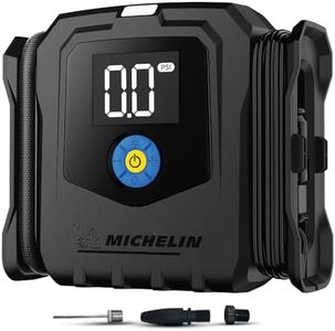 MICHELIN 12V High Performance Programmable Tyre Inflator | High-Flow Air Pump with LED Display & Pre-Set Pressure Function, Auto Shut-Off, 3 Metre Power Cord, Quick Connect Hose & Emergency Light
