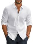 PJ PAUL JONES Shirts for Men Adult Work Shirts Dress Shirt Stretch Formal Shirts Button Down White L