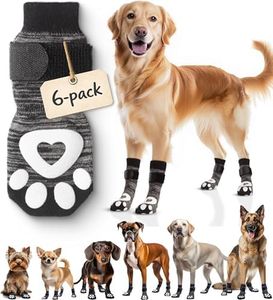 Non-Slip Dog Socks for Hardwood Floors - 6-Pack | Anti-Slip Toes to Prevent Licking Paws, Add Grip, and Provide Paw Protection | for All Ages and Senior Dogs - XL