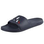 Knixmax Men Sliders Shower Gym Beach & Pool Shoes Open Toe Slide Sandals Summer Slippers Slip-on A Navy 8/9UK - 42/43EU