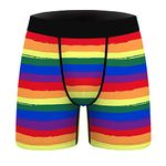 Aueyan Mens Boxer Briefs Funny Novelty Underwear Hilarious Gifts for Men No Fly, 1 Piece,rainbow Stripe, S