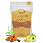 TeaNOURISH Desi Kadha | CAFFEINE-FREE Tisane | Indian Superfoods Turmeric, Amla, Tulsi, Ginger & Rock Salt | Relaxing & Warming Herbal Tea | 100% NATURAL INGREDIENTS - 3.53oz/100g