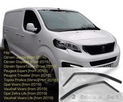 AC WOW Set of 2 Wind Deflectors for TOYOTA ProAce Verso for CITROEN Jumpy Dispatch SpaceTourer for PEUGEOT Expert Traveller 2016 2017 2018 2019 2020 2021 2022 2023 2024 for VAUXHALL Vivaro Zafira Life