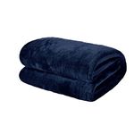 Brentfords Super Ultra Soft Flannel Fleece Blanket Throw Over Large Fluffy Warm, Navy Blue - 120 x 150cm