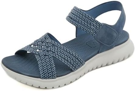 Meik Mangni Sandalias Deportivas Mujer Verano Sandalias de Caminar Punta Abierta Moda Sandalias de Playa Azul 42 EU