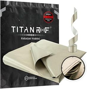 Mission Darkness TitanRF Faraday Fabric Kit 1 Yard // 44" W x 36" L Fabric + 36" L Tape Military Grade Conductive Nickel Copper Polyester Material Blocks RF Signals WiFi Cell Bluetooth RFID EMF