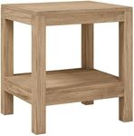 vidaXL Solid Teak Wood Shower Bench - Compact, Supportive and Practical Bathroom Furniture with Rustic Finish