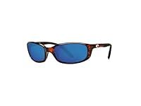 Costa Brine 6S9017 901705 59MM 10 Tortoise/Blue Mirror 580P Plastic Polarized Oval Sunglasses for Men + BUNDLE with Designer iWear Eyewear Kit