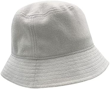 KANUT SPORTS Terry Kids Bucket Sun Hat with Wide Brim for Boys Girls Summer Sun Protection Hat (White)