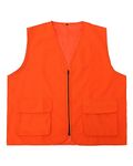 Men's Hunting Vest - Blaze Orange - Zipper Closure - Multi Pockets (Available in L and XL)