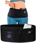 StashBandz [Upgraded] No-Slip Running Belt - Dual-Track Silicone Grip & Rapid-Dry Fabric - 4-Pocket Travel Money Belt & Slim Fanny Pack for Women & Men - Midnight Black