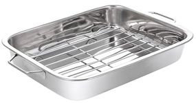 Pendeford Stainless Steel Roasting Tray with Rack 30cm – Large Deep Roaster, Oven Safe Bakeware with Heavy-Duty Handles, Ideal for Meats, Vegetables & Sunday Roasts, Dishwasher Safe