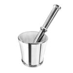 GOGENKART Heavy Stainless Steel Mortar and Pestle Set | Khalbatta | SS Ural Kal | Okhli | Idi Kallu | Khal Musal | Kharal | Musal | Imam Dasta | Spice crusher | 1 Piece (300, 8.5, 1, Go-03)